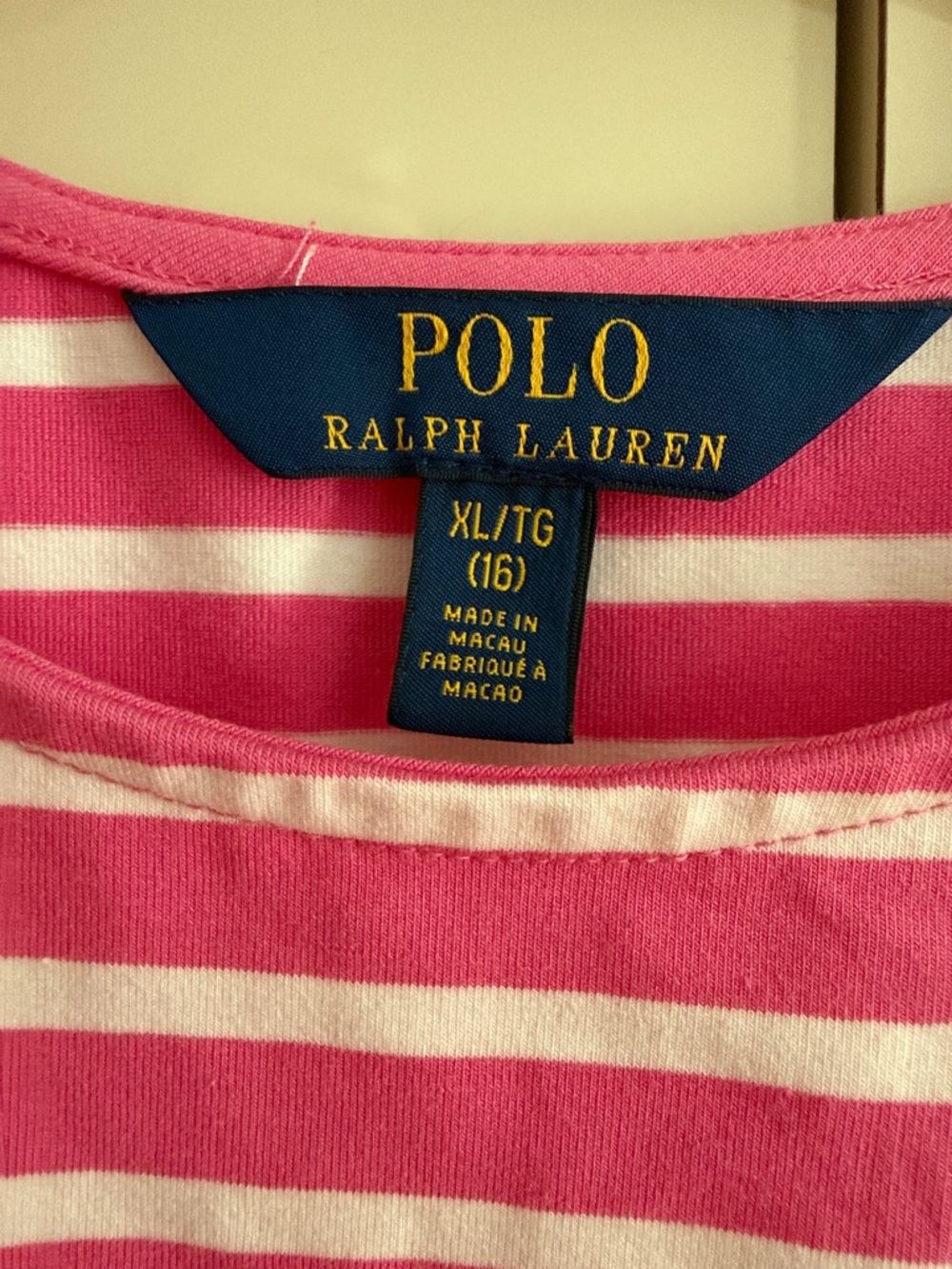 Ralph Lauren Pink & White Striped Ruffle-Hem Dress - Picture 6 of 7